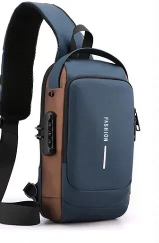 Men Anti Theft Chest Bag Shoulder Bags USB Charging Crossbody Package School Short Trip Messengers Bags Men's Oxford Sling Pack - Kimlud