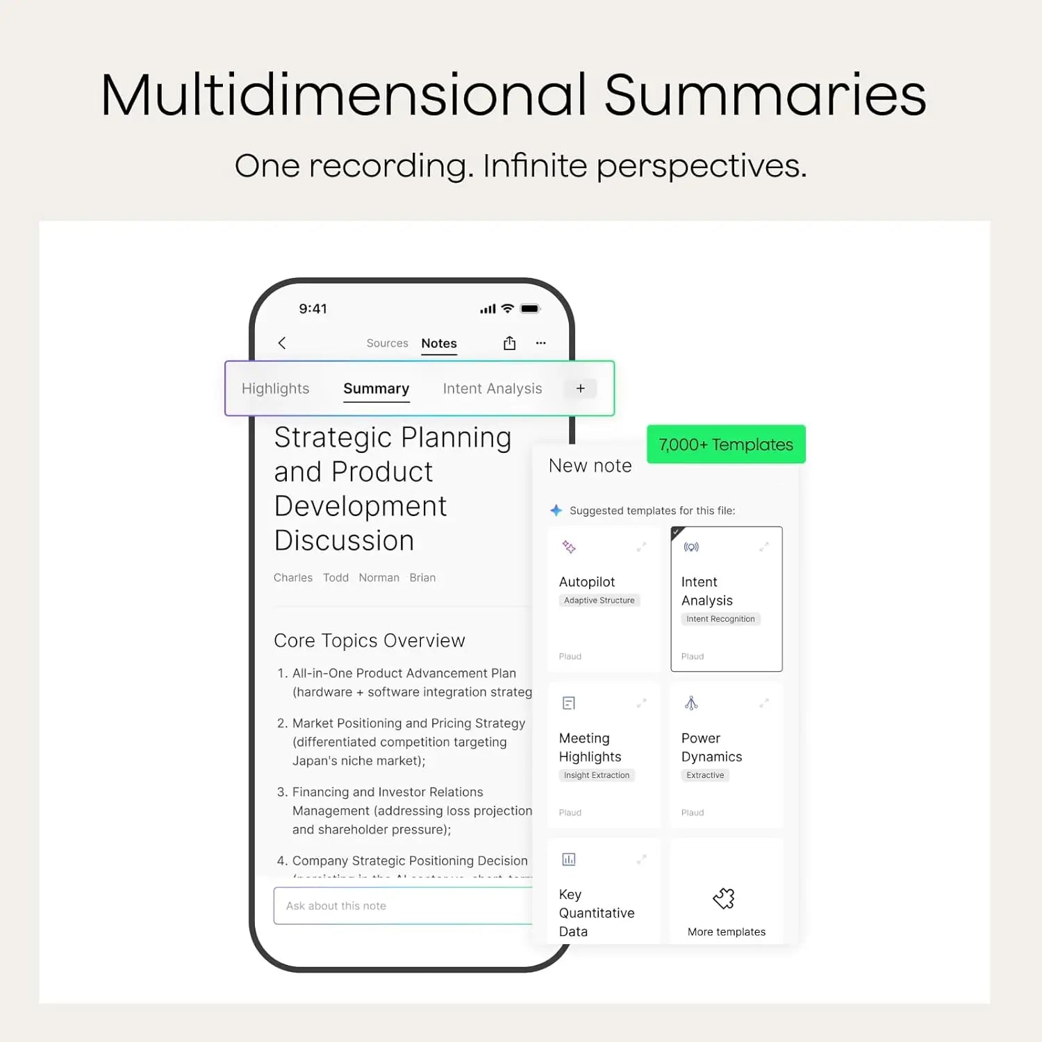 NotePin AI Voice Recorder, App Control, Transcribe & Summarize, 112 Languages, 64GB, Cosmic Gray