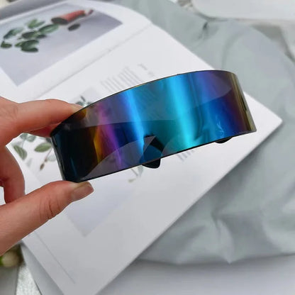 New Arrival Y2k women Sunglasses Laser Eyeglasses technological sense Mirrored Lens Eyewear Glasses integrated Men sun...