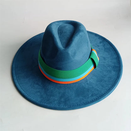 Grayish Brown Suede Hat Wide Brim 2026 NEW Fedora Hat Men Women Autumn Winter Felt Hats Classic Church Fedoras Chapeau...