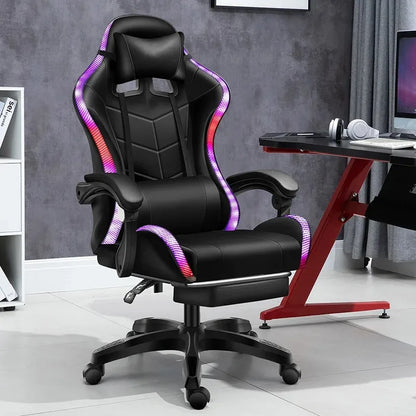 Cheap Pc Racing Computer Reclining Leather Gaming Chair with Footrest