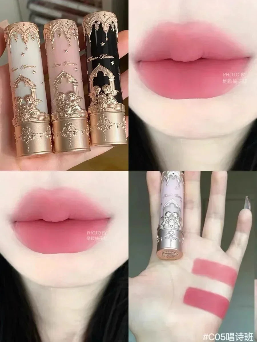 Flower Knows Little Angel Lip Mud Stick Velvet Matte Mist Lipstick Hidden Lip Pattern Hidden Lip Lines - Kimlud