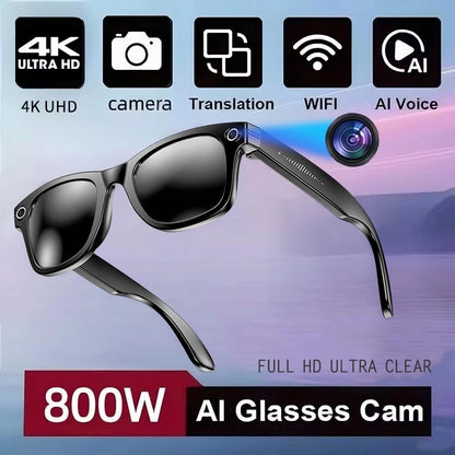 New 800W Camera AI Glasses Men Color-Changing Smart Translation Glasses Photo Video Recording Waterproof Call Smart Sunglasses - Kimlud