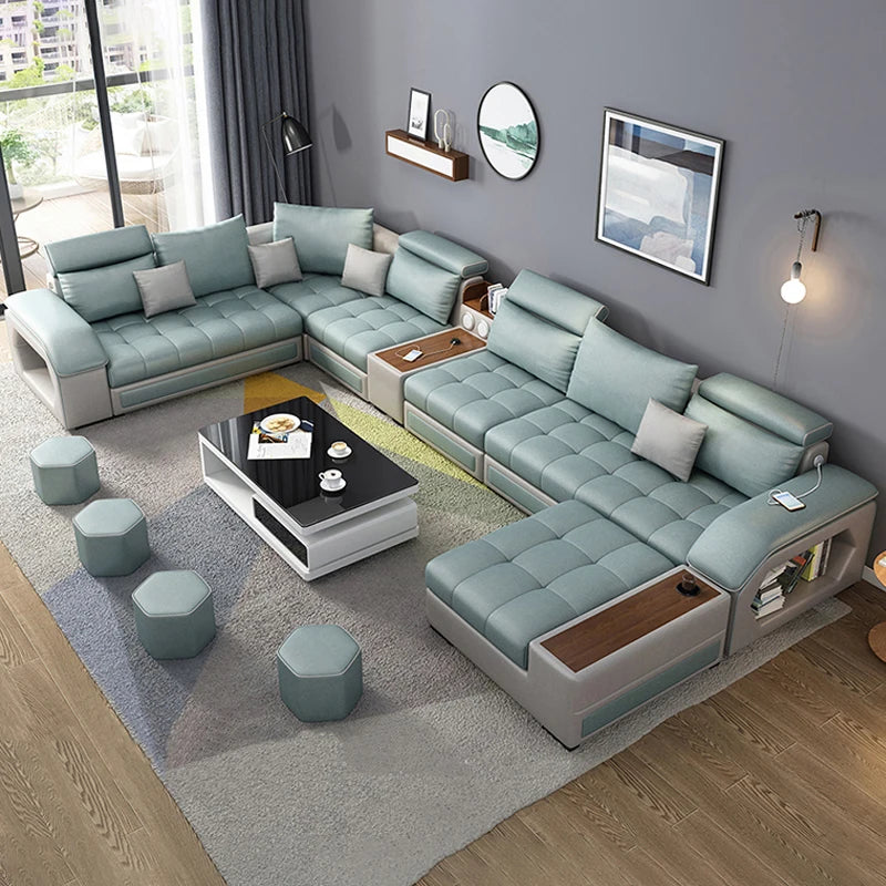 #@ Modern Luxury Living Room Modular Combination Sofa Furniture Set Multifunctional U Shaped 7 Seater Sectional Corner Sofa