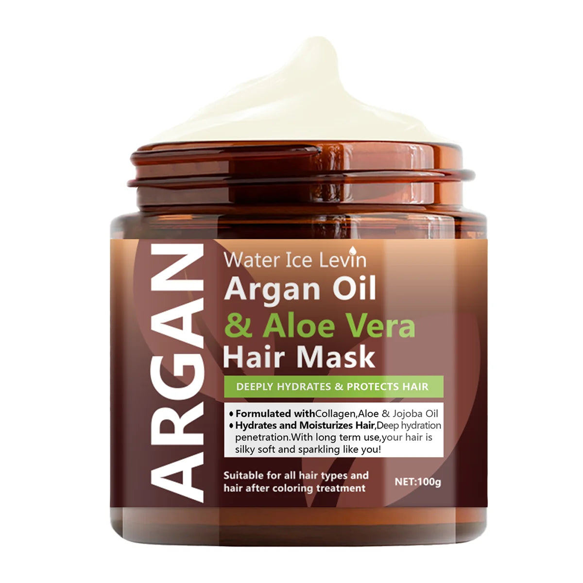 Argan Oil & Aloe Vera Hair Mask Collagen Keratin Treatment Hairs Conditioner Hair Essential Oil Nourishing for Dry Damaged - Kimlud