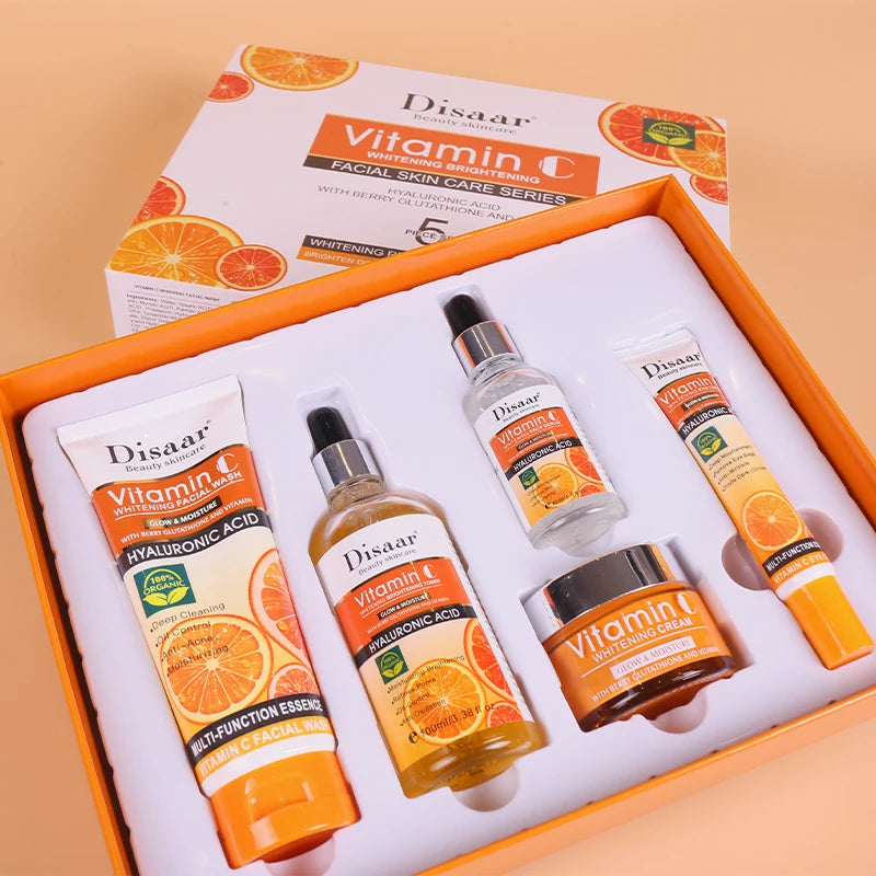 DissarVC Skincare 5-Piece Set Brightens Skin Tone Whitens Refreshes Balances Water Oil Lightens Spots Facial products...