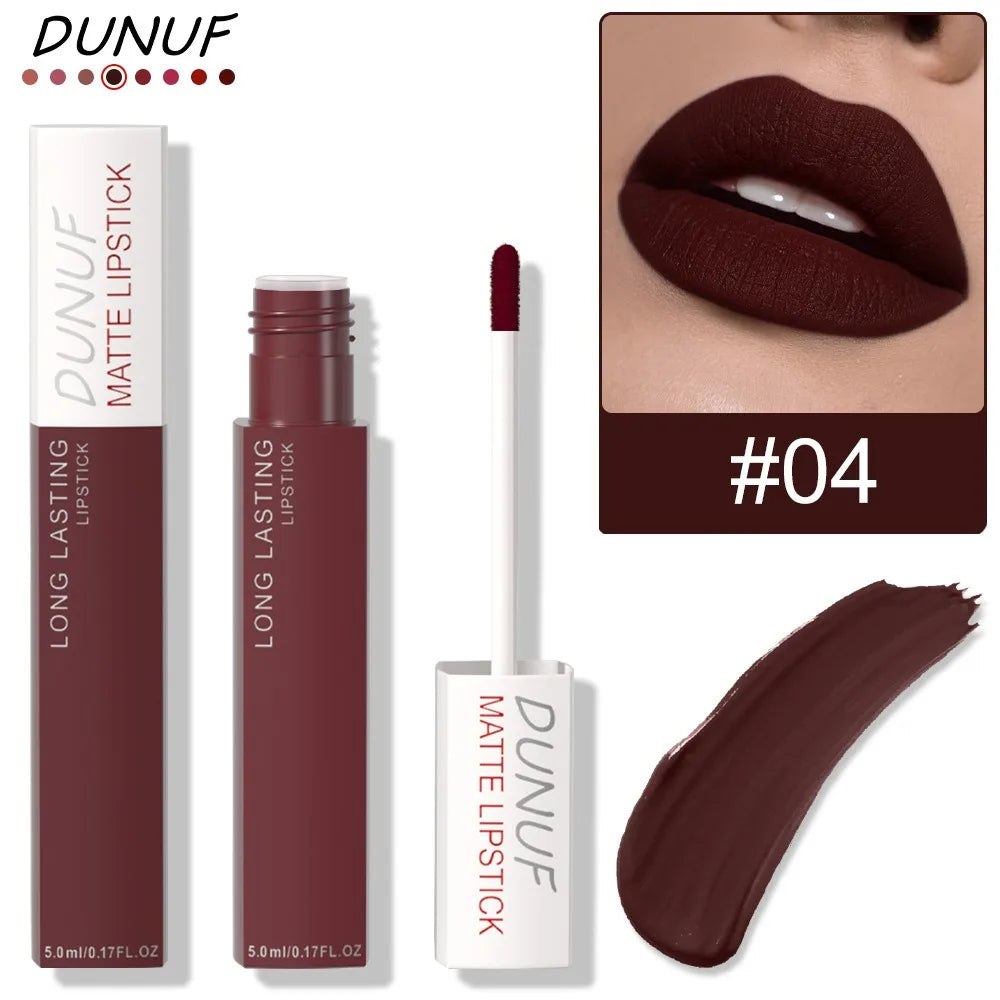 Non Stick Cup Liquid Lipstick Dark Purple Long Lasting Lip Gloss Matte Velvet Finish Resistant To Fading Waterproof Lip...