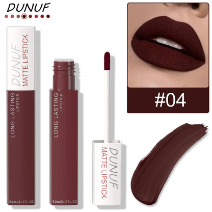 Non Stick Cup Liquid Lipstick Dark Purple Long Lasting Lip Gloss Matte Velvet Finish Resistant To Fading Waterproof Lip...