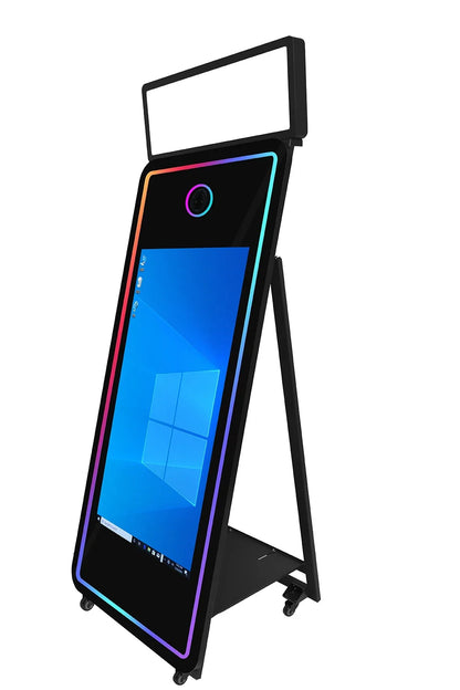 Photo Booth 70inch Magic Mirror Photo Booth with 43inch Touch Screen Magic Photo Booth Flight Case For Wedding Party...