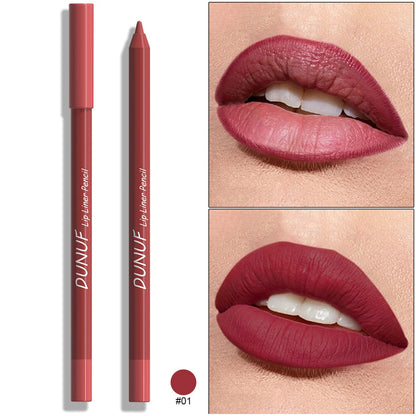Sexy Red Matte Lipstick Pencil Nude Brown Lip Liner Pencil Contour Tint Makeup Waterproof Rose Pink Crayon Lipliner Pen...