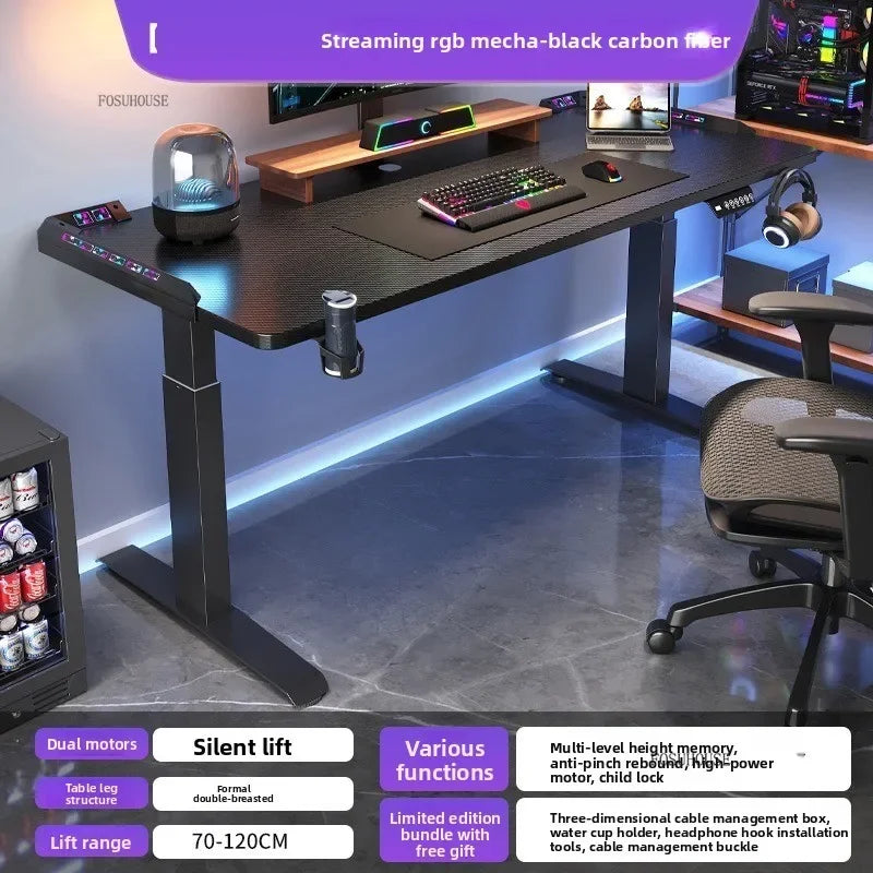 Height-adjustable Electric Computer Desk Office Furniture Bedroom Desktop Gaming E-sports Table Modern Home Office Study Desks Z - Kimlud