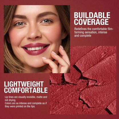 Smooth Matte Lipstick - Long-Lasting, Moisturizing, and Easy to Apply Lip Glaze with Rotating Pen Design - Perfect for Everyday