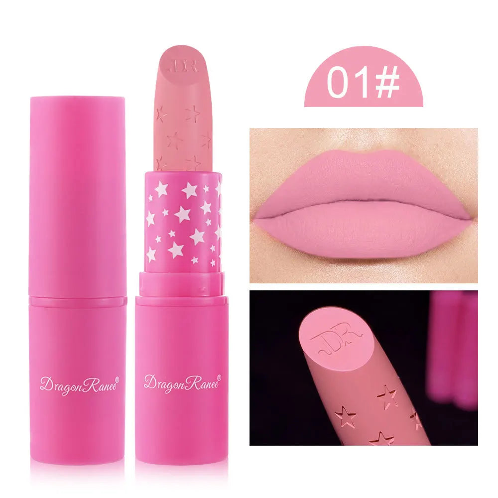 Nude Pink Lipstick Stick Waterproof Sexy Rose Red Velvet Matte Lipstick Lasting Non-stick Cup Lip Gloss Lips Makeup...