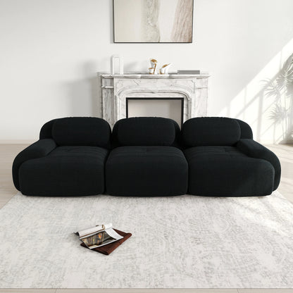 3-seater Sofa in Premium Cordsamt, Non-slip, Ergonomic Armrests and Highly Elastic Upholstery for Living Room and Bedroom, Green - Kimlud