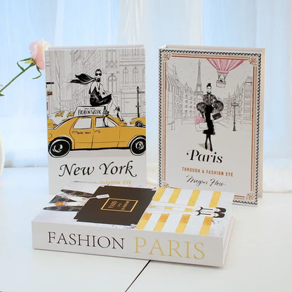 3Pcs Foldable Fashion Fake Books Living Room Decoration Designer Books Coffee Table Ornaments Club Hotel Room Villa Prop Books