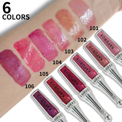 6 Colors Glitter Liquid Lipsticks Shimmer Shiny Lipgloss Pearlescent Lip Tint Mositurizing Long Lasting Lip Glaze Makeup For Wom - Kimlud