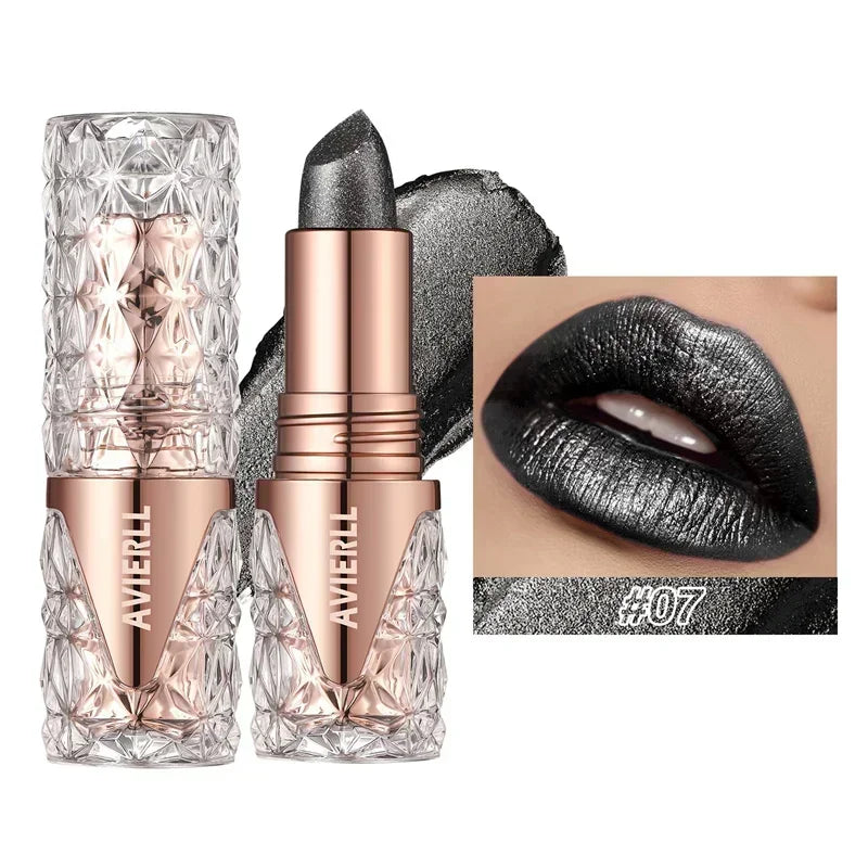 10 Colors 3 in 1 Pearlescent Lipstick Long Lasting Moisturizing Sparkling Quicksand Gold Lip Gloss Pearl Shimmer Sexy Lip Makeup - Kimlud