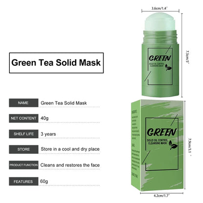 Green Tea Cleansing Solid Face Mask Stick Cleans Pores Remove Acne Blackhead Oil Control Lighten Moisturizing Beauty...