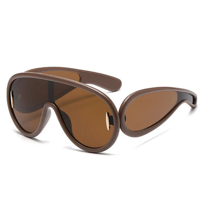 Sports Punk Oversized Sunglasses Steampunk Y2K Women Men Personality Sun Glasses Ladies 2023 Luxury Brand Eyewear Goggle UV400 - Kimlud