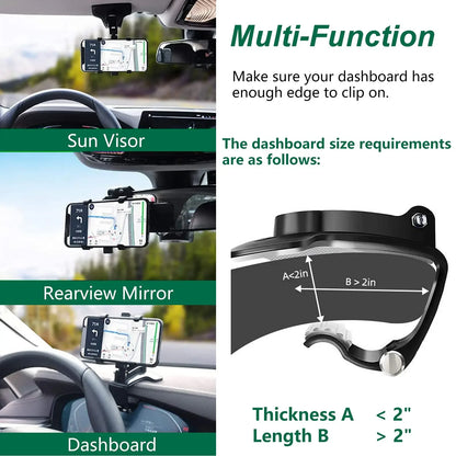 Universal Car Phone Holder Stand 360 Degree Rotation GPS Bracket Dashboard Clip Mount Car Mobile Phone Support in Car For iPhone