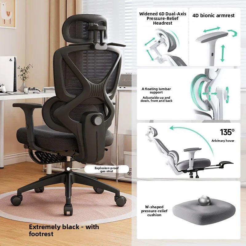 Ergonomic Office Chair with Adjustable Lumbar Support Breathable Reclining Desk Chair for Home Long Sitting Sturdy &...