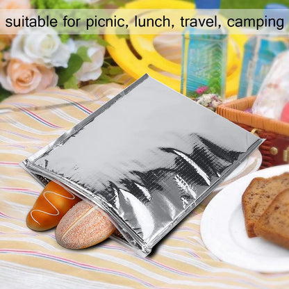 Thermal Cooler Bag Insulated Food Storage Bag 3 Types /set Aluminum Foil Insulated Food Storage Bag Thermal Cooler Silver
