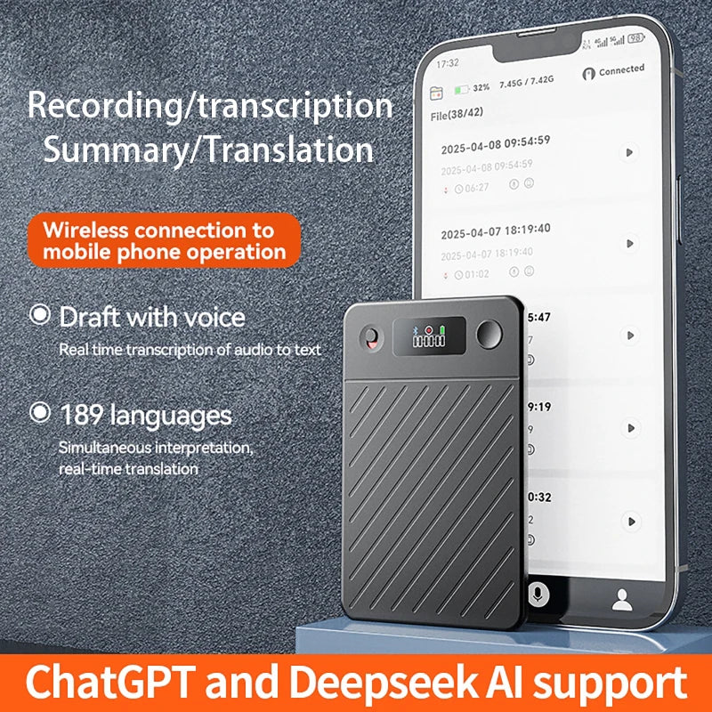 AI Voice Recorder with ChatGPT Smart Transcription Summarization and Translation Intelligent Audio Recorder for Lecture Meetings