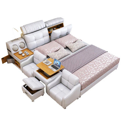 Upholstered Fancy Bed Cabinets Double Reading Frame Dressers Smart Bed Lounge Headboards Mobili Per La Casa Rome...