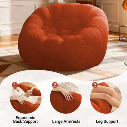 Adult/Child Memory Foam Bean Bag Chair, Small Bubble Chair for Bedrooms, Honeycomb-shaped Curved Sofa Suitable for...