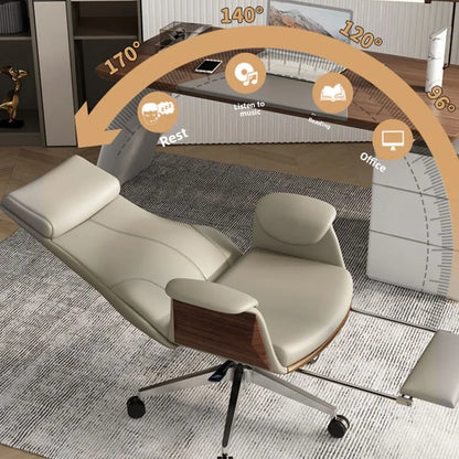 High end boss chair, genuine leather office chair, CEO computer, ergonomic, sedentary, swivel chair that can be reclined...