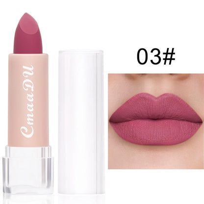 1pcsVelvet Matte Lipstick Waterproof Long-lasting Solid Matte Lip Gloss Non-Stick Cup Nude Pink Lipstick Sexy Cute Korean Makeup
