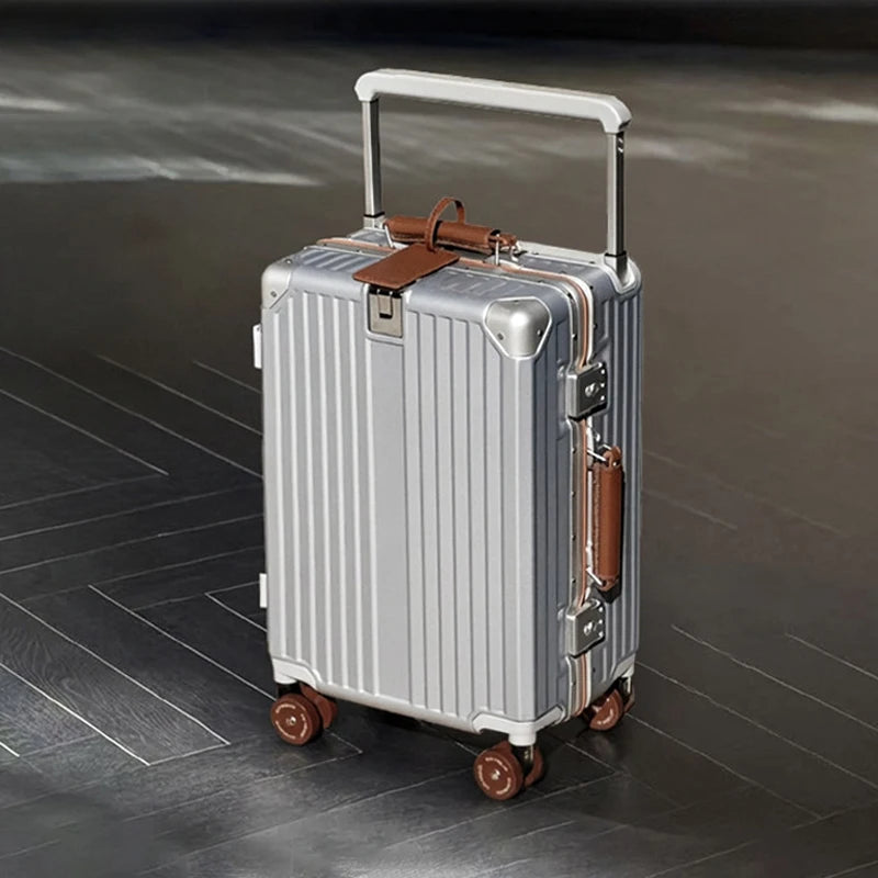 20/24/26/28 Inch Fashion Wide Handle Travel Suitcase Luggage with Cup Holder Suitcase Trip Cabin TSA Customs Lock Trolley Case