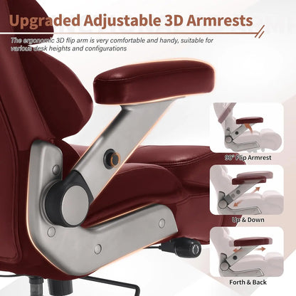 Big & Tall Office Chair, 700lbs Heavy Duty, Adjustable Lumbar, 3D Arms, High Back Executive Chair