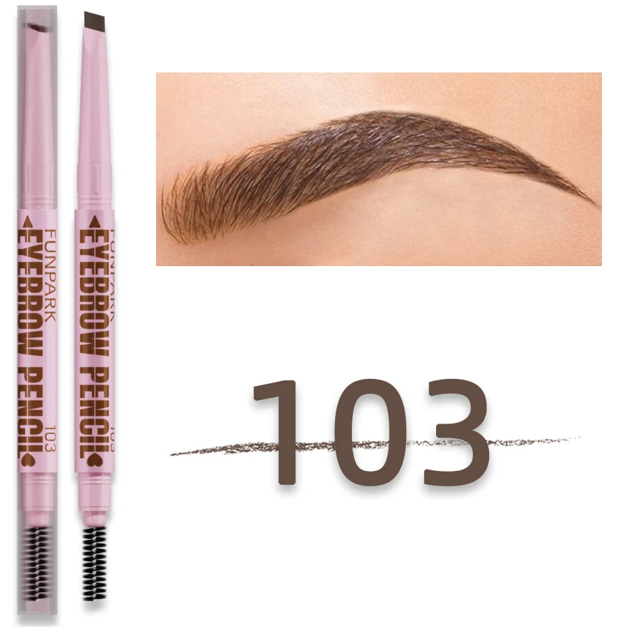 2 in 1 Professional Eyebrow Pencil Eye Makeup for Women 5 Colors Waterproof Long Lasting Eyebrow Brush Eye Brow Pen Cosmetic Gif
