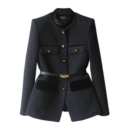 Women Blazer Coat New 2025 Autumn Long Sleeve Casual Single-breasted Elegant Office Waist Ladies Suit Coat Tops Female Outerwear