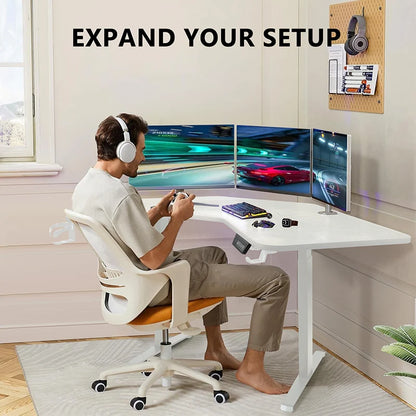 Height-adjustable Desk L Shaped Electric Standing Desk for Study Esports StandUp Corner Computer Desk Home Office Sit Stand Desk - Kimlud
