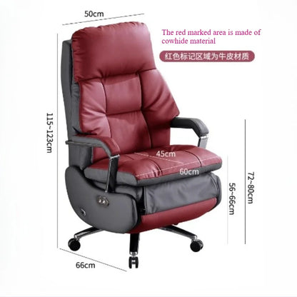 Nordic Leather Boss Chair Electric Business Office Ventilated Massage Chair Sedentary Computer Sillas De Oficina OfficeFurniture - Kimlud