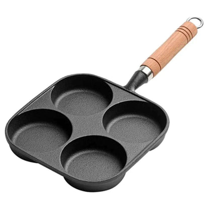 4-Hole Omelet Pot Household Thickened Non-stick Egg Pancake Steak Cooking Pans Bread Breakfast Maker for Gas Stove Induction Coo