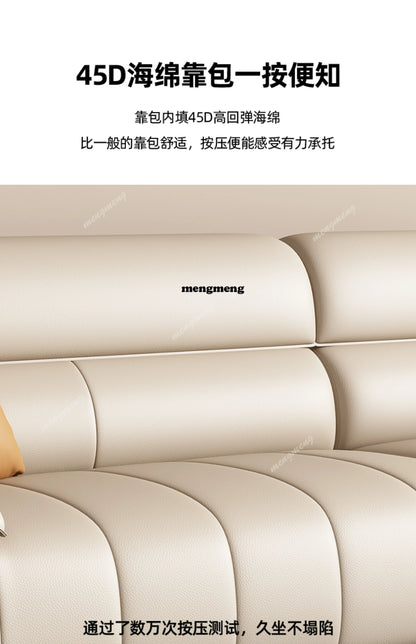 Genuine Leather Fancy Sofas Living Room Unique Lounge Floor Couches Puffs Italian Modern Divani Da Soggiorno Hotel Furniture - Kimlud
