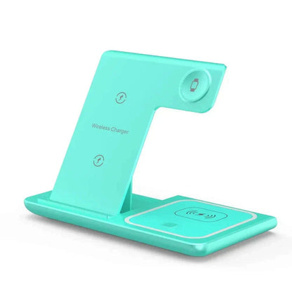 Desktop 3 In 1 Wireless Charger Stand Pad Foldable Phone Fast Charging Station Holder For iPhone 16 15 14 Pro Max iWatch Airpods