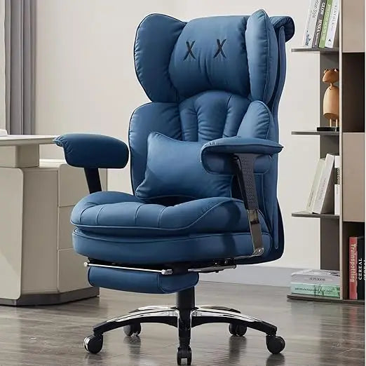 Efomao High-Back Big and Tall Office Chair with Footrest and Adjustable Armrests - Executive Computer Chair