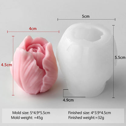 Budding Open Flowers Silicone Candle Mold Mini Flower Soap Gypsum Crafts Resin Mould DIY Chocolate Ice Cake Baking Molds