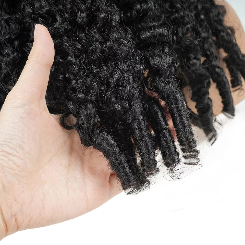 Half Wig Burmese Curly Glueless Human Hair Wigs With Drawstring Seamless Clip 250 Density Beginner Friendly Curly Wigs...