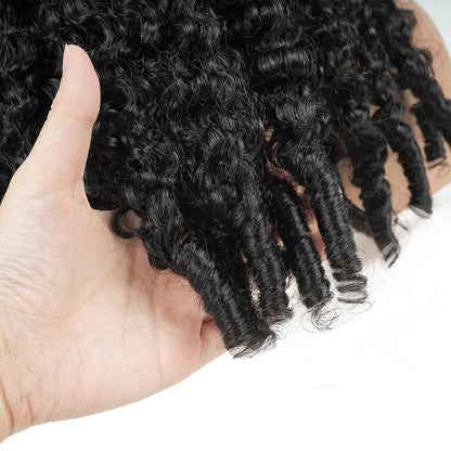 Half Wig Burmese Curly Glueless Human Hair Wigs With Drawstring Seamless Clip 250 Density Beginner Friendly Curly Wigs...