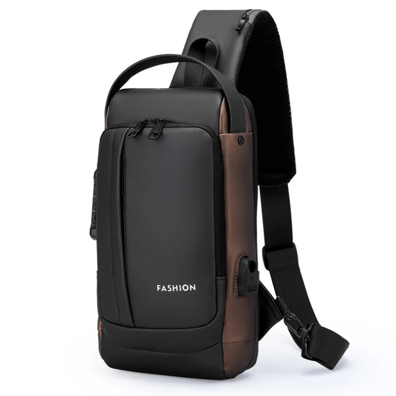 Men Anti Theft Chest Bag Shoulder Bags USB Charging Crossbody Package School Short Trip Messengers Bags Men's Oxford Sling Pack - Kimlud