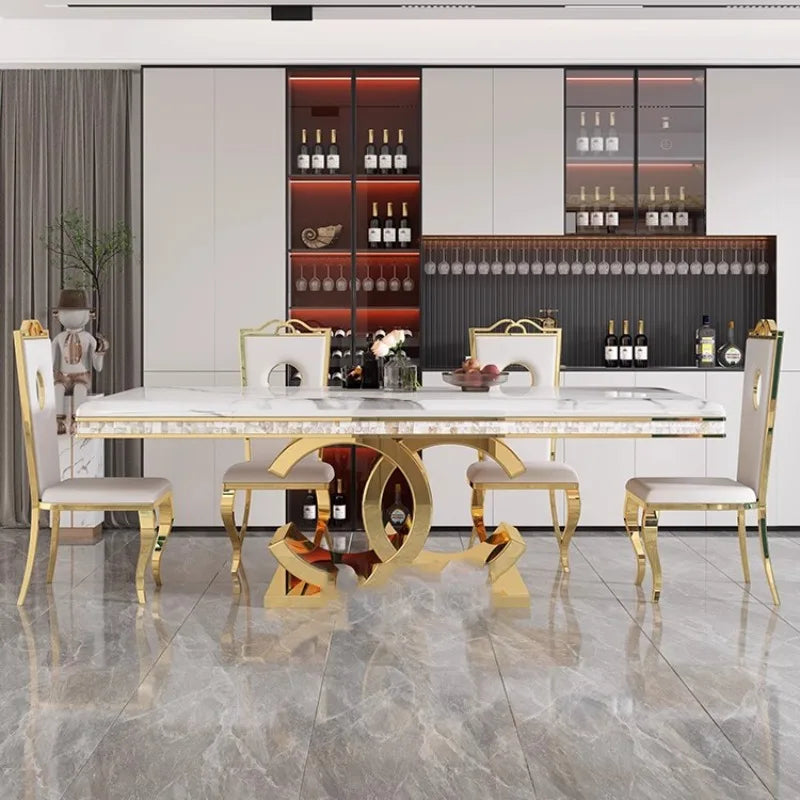 Kitchen Marble Dining Table Restaurant Side Chairs Living Room Study Dining Table Writing Office Muebles Commercial Furniture - Kimlud