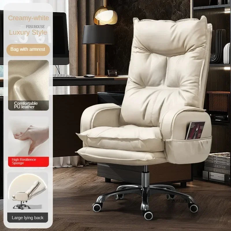 Modern Designer Armchairs Home Lazy Rolling Leather Office Chair Computer Swivel Gaming Accent Chairs Office Furniture k...