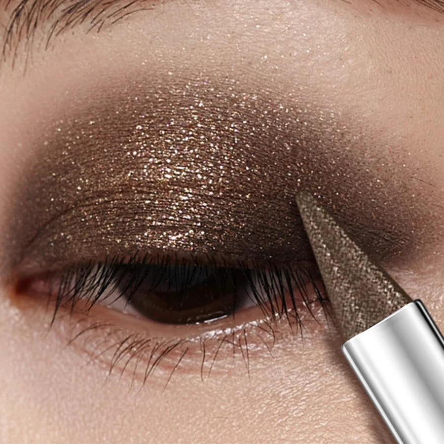 1pc Waterproof Brown Eyeshadow Sticks Long Lasting High Pigmented Shimmer Glitter Natural Eye Shadow Pencil Crayon Makeup Gifts - Kimlud