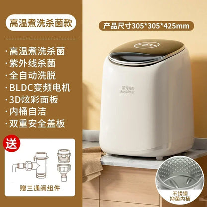 Small Mini Fully Automatic Underwear & Socks Washing Machine - Dedicated with Washing and Drying Function