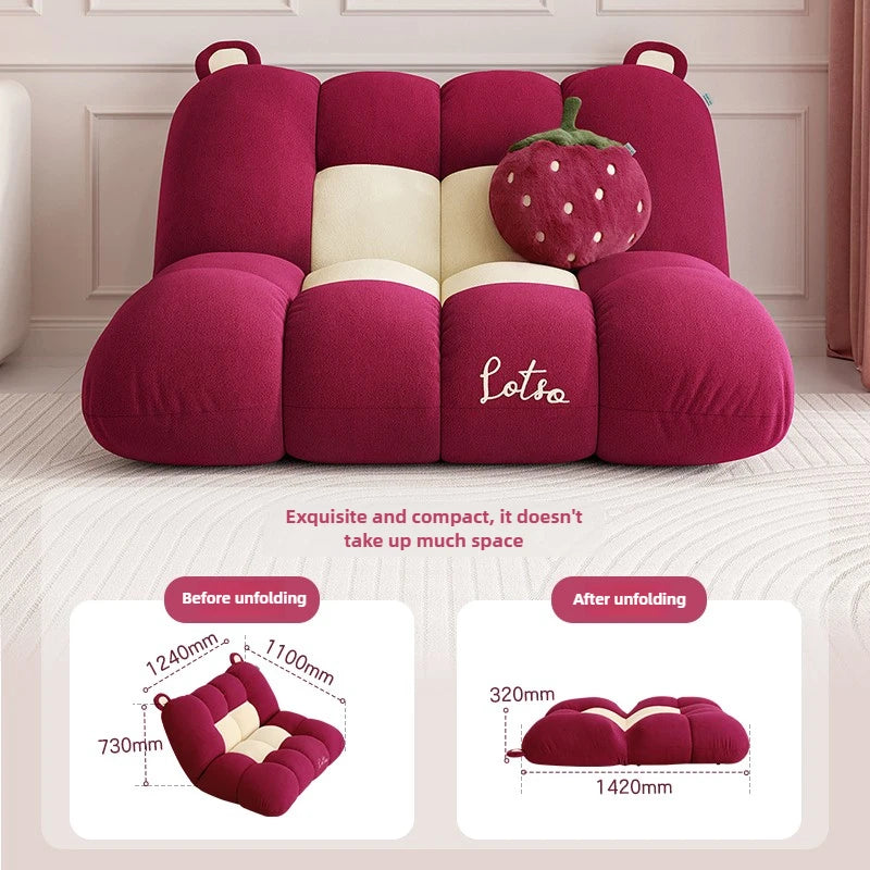 Modern Minimalist Casual Single Chair, New Design for Reclining and Sleeping, Fabric Single Sofa for Lazy People